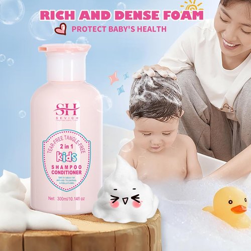 SEVICH Kids Shampoo & Conditioner 2-in-1 - Tear-Free, Hypoallergenic Formula for Sensitive Scalp | 10.14 fl oz (300ml)