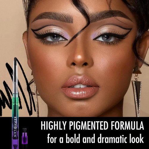 BEPHOLAN Waterproof Gel Eyeliner Pencil - Long-Lasting, Smudge-Proof Eye Liner for Women | Black