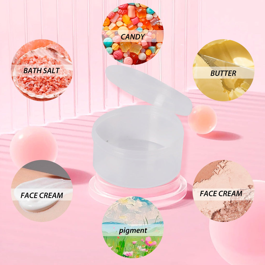 ZFYOUNG 15pcs plastic cosmetic jar 7g/7ml clear case with snap lids portable,Travel Storage Cosmetic Samples Beauty Products Mini Containers with Lids, Airtight Cosmetic Containers with Lids