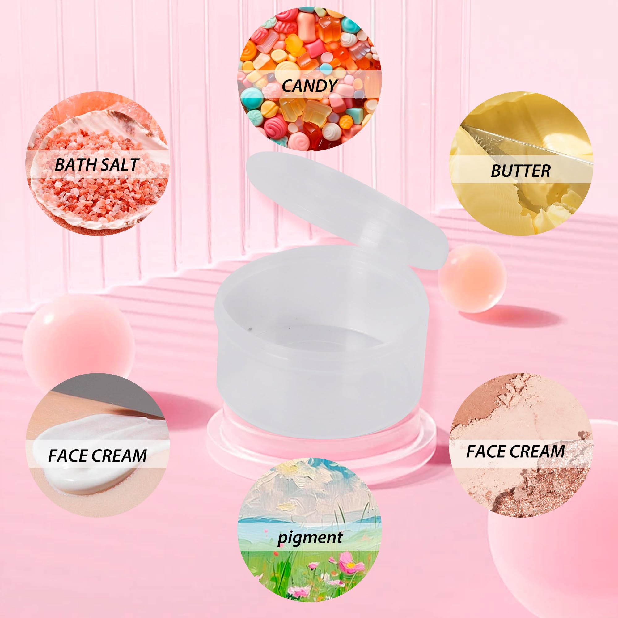 ZFYOUNG 15pcs plastic cosmetic jar 7g/7ml clear case with snap lids portable,Travel Storage Cosmetic Samples Beauty Products Mini Containers with Lids, Airtight Cosmetic Containers with Lids