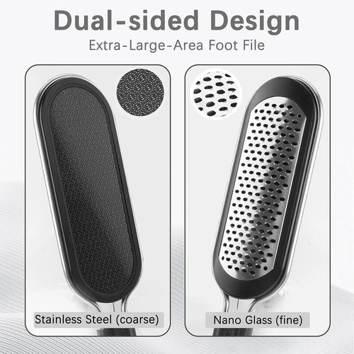 FREATECH 2-in-1 Nano Glass & Stainless Steel Foot File - Professional Callus Remover for Smooth Heel Care