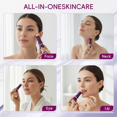 Cementerre Calcium Multi Balm Stick, Korean Calcium Volume Multi Balm, Collagen Moisturing Stick, Anti-aging, Wrinkles, Sagging, Hydrating, Firming Skin, Suitable for Eyes, Face & Neck-Rose red