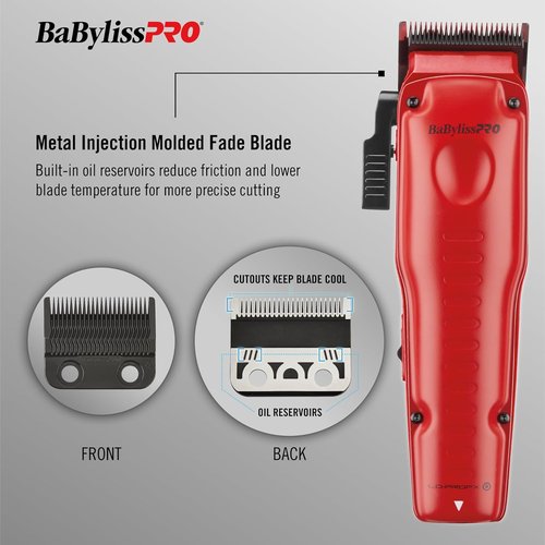 BaBylissPRO FXONE LO-PROFX Hair Clipper & Trimmer Set - Includes Charging Base & High-Capacity Battery