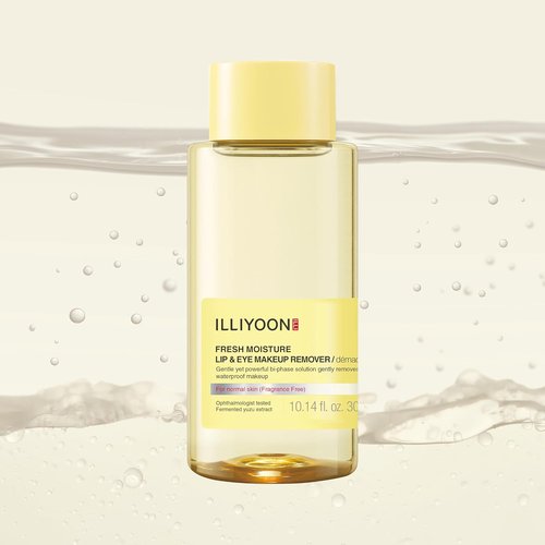 Illiyoon Fresh Moisture Makeup Remover - Gentle Waterproof Lip & Eye Cleanser with Yuzu Extract | 0.14 Fl. Oz (300ml)