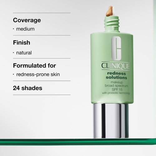 Clinique Redness Solutions Liquid Foundation Makeup Broad Spectrum SPF 15 With Probiotic Technology For Redness-Prone Skin| Medium Coverage + Natural Finish, Calming Neutral, 1 Fl Oz