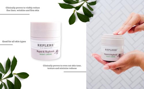 Replere Night Crème - All-Natural Moisturizer to Repair & Replenish Skin - 1.7 OZ