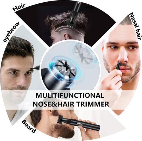 Skiennix Nose Hair Trimmer | All-in-One Professional Ear & Nose Hair Clipper - 14,000 RPM, Rechargeable, Dual Edge Blades