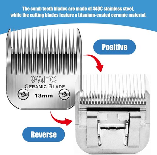 Andis Dog Grooming Replacement Blades - Compatible With Oster A5 & Wahl KM-10 | 3FC Blades (13mm)