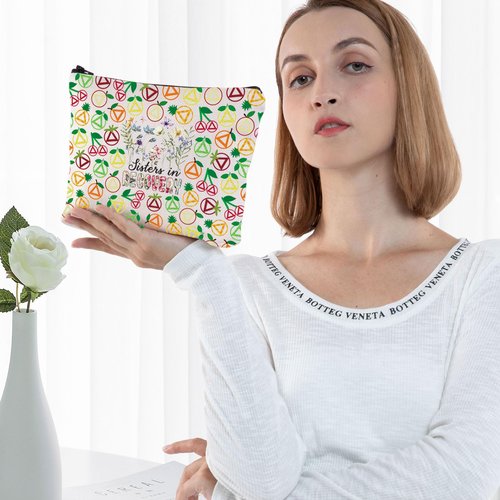 G2TUP Sobriety Gifts for Women Makeup Bag Inspirational Sober Recovery AA NA Gift Sisters in Recovery 12 Step Gift (Sisters in New)