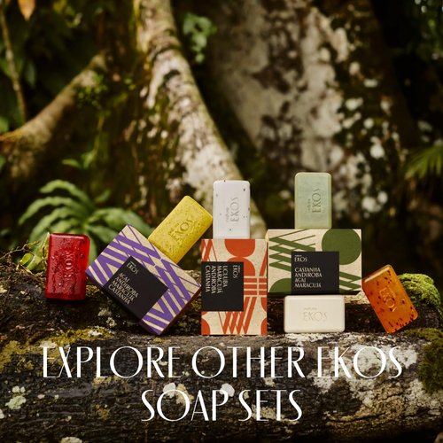 Natura Ekos Tukumã Exfoliating & Creamy Bar Soap Set - 4 Pack with 100% Pure Plant Oils - Vegan Skin Care