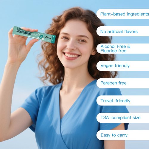 Liillya Mouthwash Travel Size, Individual Mini Mouthwash Alcohol Free, Cool Mint for Fresh Breath, Oral Care, Teeth & Gum Health, TSA Compliant, Portable Packets to Go, 0.41 Fl Oz x 20 Packs