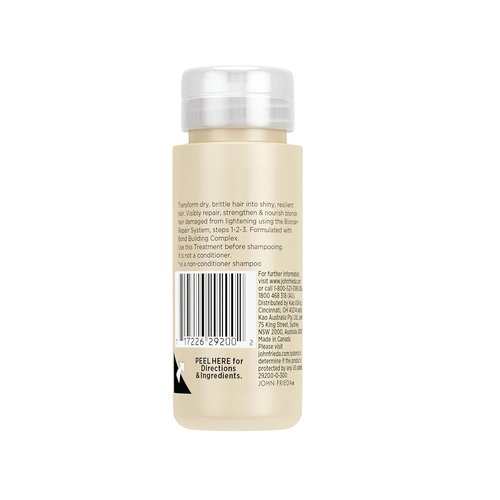 John Frieda Blonde+ Hair Repair Pre-Shampoo Treatment - Revitalize Damaged Hair, 3.3 Oz