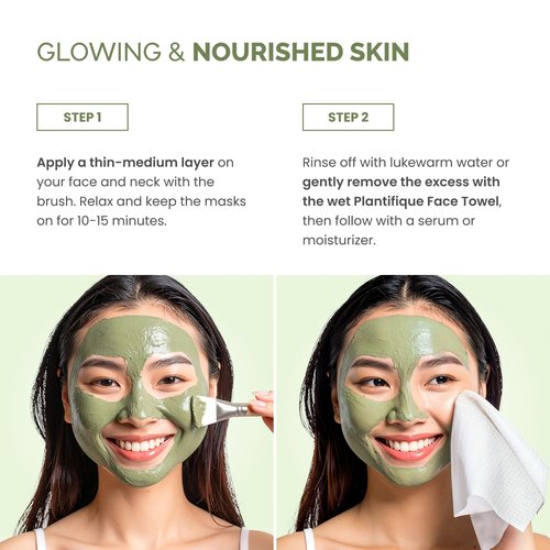 PLANTIFIQUE Korean Skincare Clay Mask – Hydrating Mud Mask with Avocado & Superfoods, Dermatologist-Tested for Face & Body – Vegan, 3.4 Oz/100ml