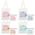 Clysee 8 Pcs Women's Trip Bags Girls Weekend Gifts 4 Makeup Bag Girls Trip Gifts 4 Weekend Tote Bag Travel Favors for Women Summer Cosmetic Zipper Pouch Wedding Birthday Bachelorette Party