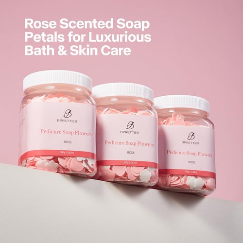 BPrettier Pedicure Soap Flowers Foot Soak Petals Sheet for Softens Dead Skin Moisturizing Relaxing Spa Feet Birthday Pedi Nail Party (Rose)
