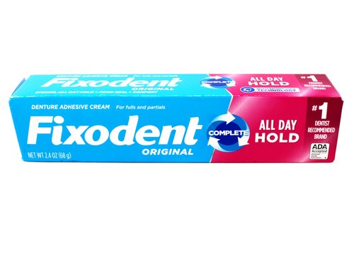 Fixodent Denture Adhesive Cream 4 Count, 2.4 Ounce Each