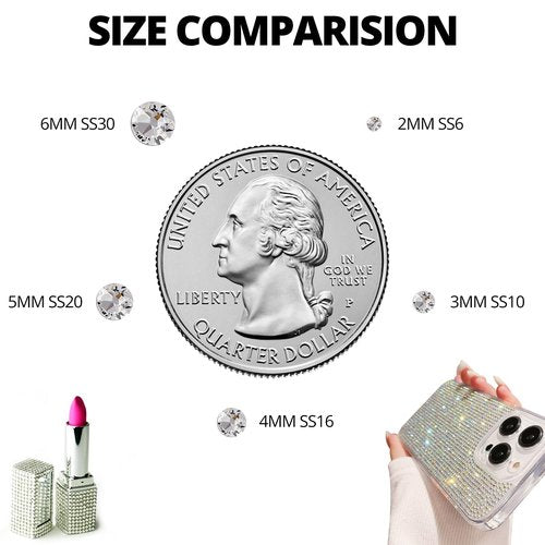 32000Pcs Black Rhinestones for Bedazzling, Black Bedazzle Gems Flatback Resin Stones Diamonds Crystal Gemstones Bedazzled Jewels Flat Back Rinestone for Crafting Clothes Clothing 2-6mm with B7000 Glue