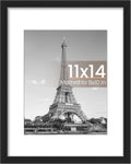 Upsimples 11x14 Picture Frame - Versatile Display for 8x10 Photos with Mat or 11x14 Without Mat - Black, 1 Pack