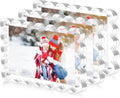 Magnetic Acrylic Picture Frames by [Brand Name] - 5x7 Inch Freestanding Scalloped Design | Double-Sided Clear Display