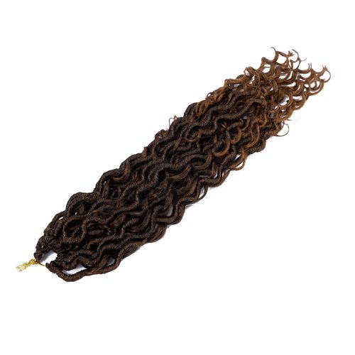 LIYATE Goddess Faux Locs Crochet Hair 14 Inch 6 Packs Crochet Hair for Black Women Pre Looped Soft River Locs Crochet Braids with Curly Hair Boho Style Hair Extensions(T1B/30)