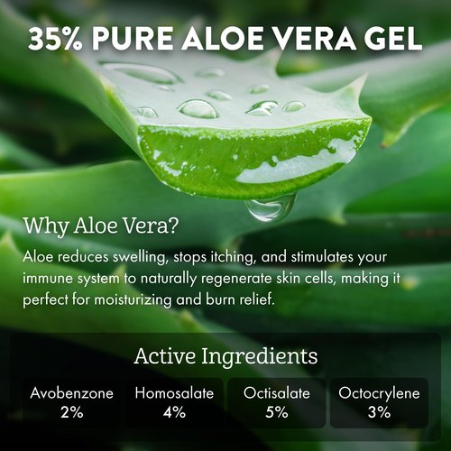 Aloe Up White Collection Sunscreen Lotion SPF 15 - Broad Spectrum UVA/UVB Sunblock for Face and Body - With Aloe Vera Gel - Alcohol-Free - Reef-Friendly - Coco-Mango Fragrance - 4 Oz