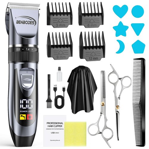 Benbodes Hair Clippers & Beard Trimmer Grooming Kit for Men，Professional Hair Cutting kit,Electric Cordless Rechargeable Hair Trimmer with LED Display for Home Personal Hair Grooming, Gifts for Men