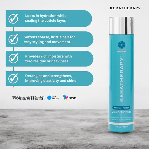 KERATHERAPY Keratin Infused Moisture Conditioner - Hydrating Formula for Dry, Damaged Hair | 10.1 fl. oz.