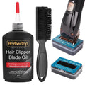 BarberTop Premium Hair Clipper Blade Lubricating Oil for Clippers, with Oil Dip Box and Barber Clipper Brush