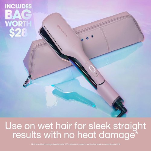 GHD Duet Style - 2-in-1 Flat Iron Hair Straightener & Dryer | Transform Wet Hair to Styled with No Heat Damage | Enhanced Shine & Smoothness
