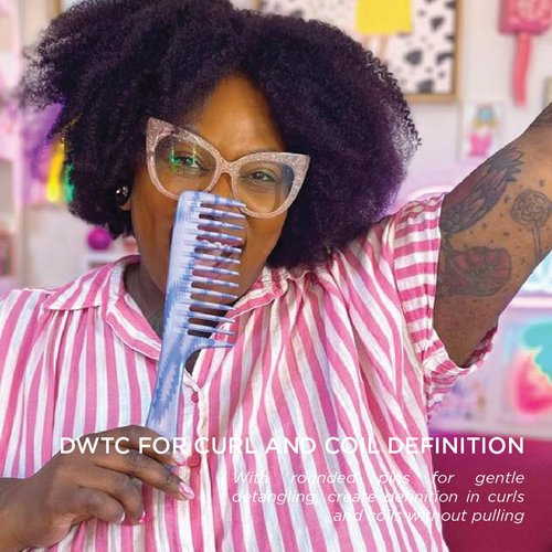 Denman Wide Tooth Comb - Damage-Free Detangling Brush for All Hair Types | Ideal for Curly Hair