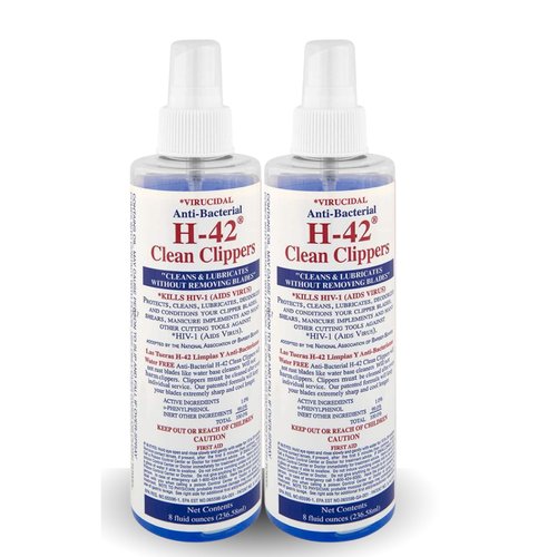 Skin Revolution H-42 Clipper Blade Cleaner – Waterless Clipper Cleaner for Barbers, Anti-Rust Formula for Clippers and Trimmers, Cleans and Cools Blades, 8oz Spray Bottle (Pack of 2)