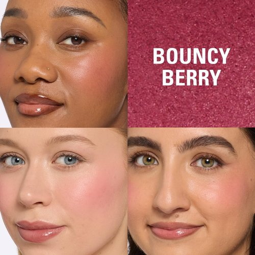 Revolution Bouncy Blur Blush - Buildable Vegan Powder Makeup for Cheeks, Bouncy Berry, 0.19 oz