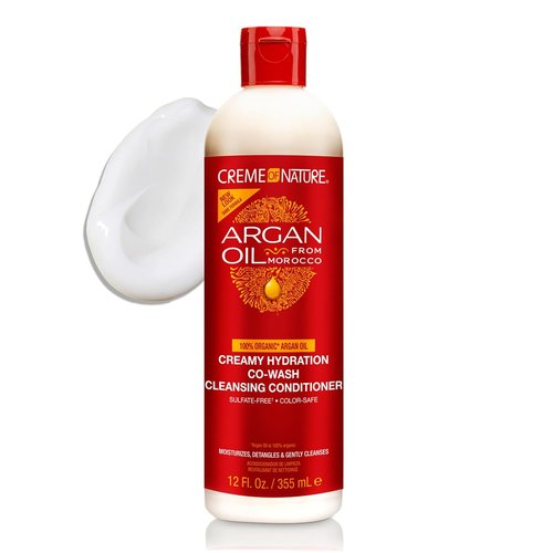 Creme of Nature Creamy Hydration Co-Wash - Sulfate-Free Cleansing Conditioner, Argan Oil Infused, 12 oz