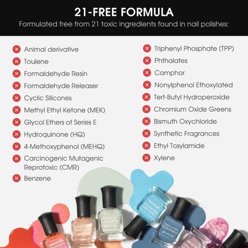 Deborah Lippmann Gel Lab Pro Nail Polish Treatment Enriched for Health, Wear, and Shine No Animal Testing, 21 Free, Vegan Red and Purple Colors