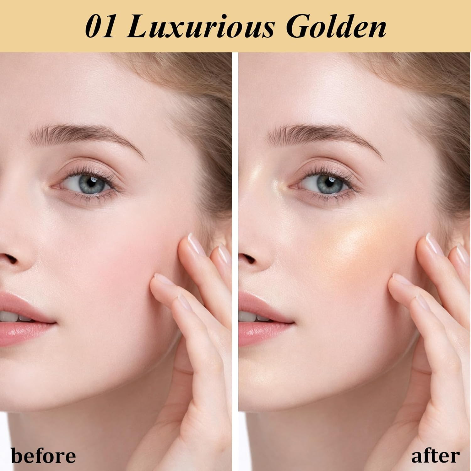 UCANBE Sparkle Bomb Highlighter - Weightless Baked Illuminator Palette for Face & Body | Luxurious Golden