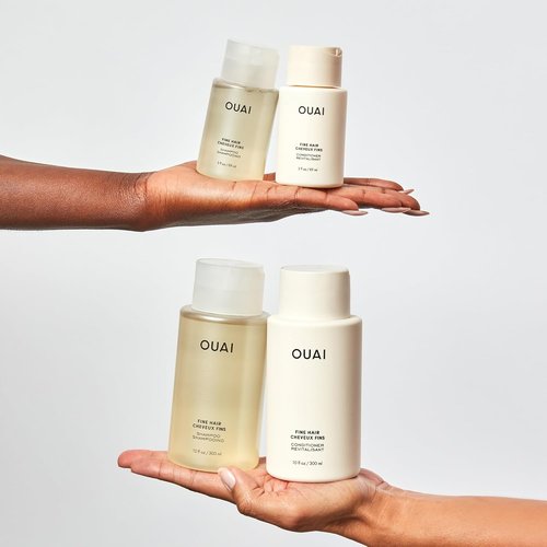 OUAI Fine Hair Shampoo - Travel Size Biotin Thickening Shampoo for Flat, Thin Hair - Volumizing & Strengthening Formula, 3 Oz