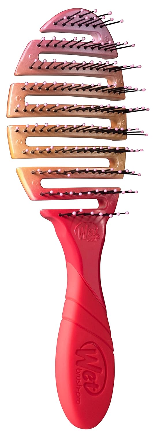 Wet Brush Pro Flex Dry Brush - Coral Ombre Design for Effortless Detangling and Styling