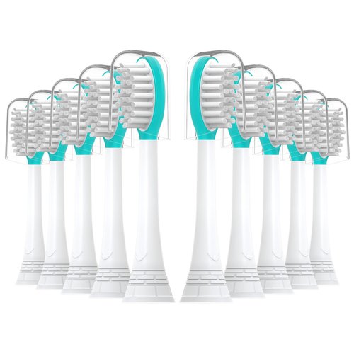 CILGEWH Kids Replacement Toothbrush Heads 10 Pack for Philips Sonicare Electric Toothbrush Soft Brush Head for Child 7+ for Boy Girl,Blue