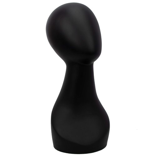 A1 Pacific Mannequin Wig Head Shoulder Female Male Bust Display Hair Hat Mask AB-W (Matte Black)
