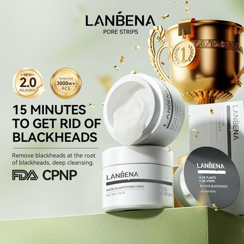 LANBENA Pore Strips - Blackhead Remover Nose Strips | 100 Pcs (50g/1.76 Oz) for Clear Skin