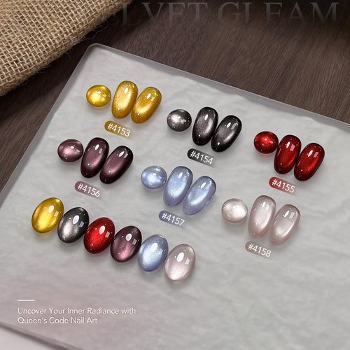 GAOY Cat Eye Gel Nail Polish Set with Magnet, 6 Colors Gold Red Black Glitter Gel Holography, Long Lasting for Nail Art at Home & Salon Manicure