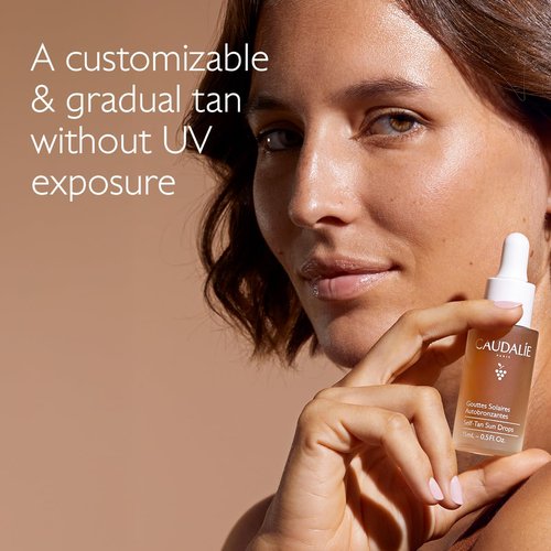 Caudalie Self-Tan Sun Drops - Hydrating Face Tanning Drops for a Customizable, Gradual Tan | 15 mL