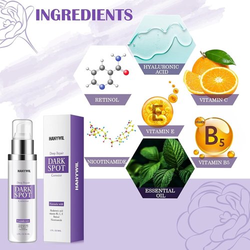 HANYWIL Dark Spot Remover Serum - Retinol & Niacinamide Treatment for Melasma & Hyperpigmentation | 1.7 Fl Oz