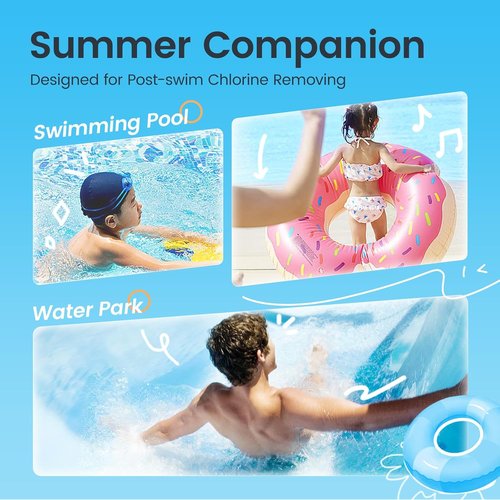 RUNBEN Kids Swim Shampoo & Body Wash - 2 in 1 Chlorine & Saltwater Removal, Tear-Free Formula, 3.35 Fl Oz