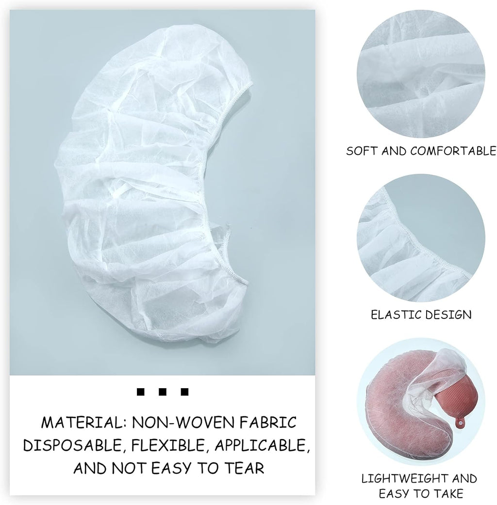 Tatuo Disposable Headrest Covers - 100 Non-Sticking U-Shaped Massage Cradle Covers | 14.2 x 13 Inch, White