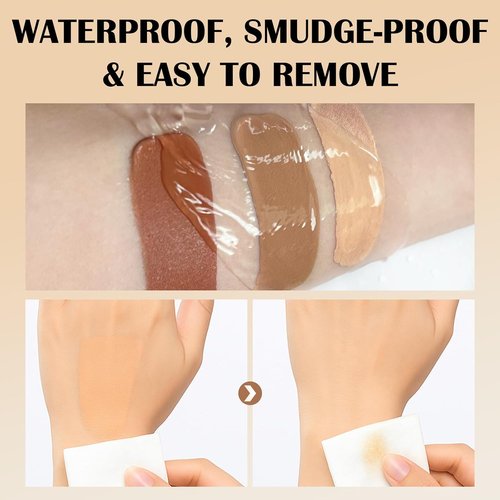 Skiennix Waterproof Leg & Body Makeup Cream - Full Coverage Concealer for Tattoos & Scars | Long-Lasting Natural Finish, 03