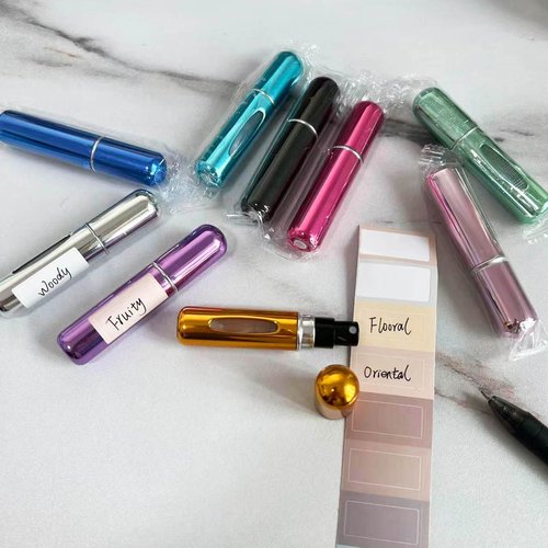 Smtheasy Perfume Travel Refillable Atomizer, Mini Perfume Atomizer Refillables, Scent Pump Case, Small Perfume Spray (10Pcs,5ml)
