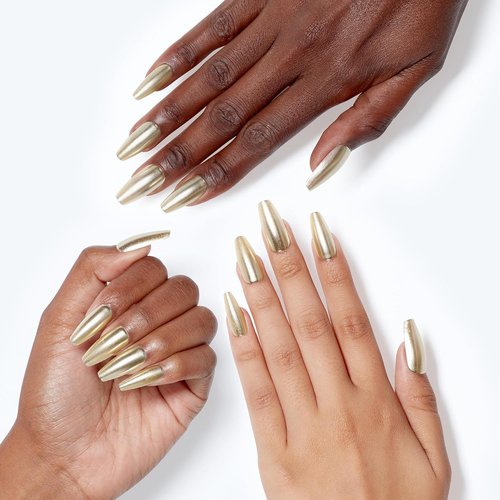 OPI xPRESS/ON Press-On Nails - Long Coffin Shape Nail Art | 30 Count With Glue | Instant Gel-Like Manicure