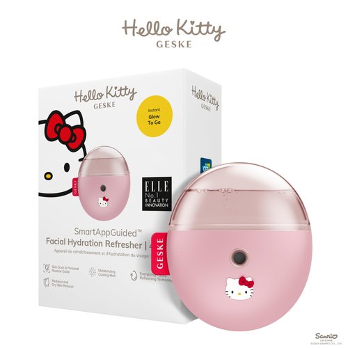 GESKE & Hello Kitty SmartAppGuided™ Facial Hydration Refresher | 4 in 1 | Water Atomizer | Moisturizing Spray Machine | Face Mister | Humidifier for Natural Glow | Reduce Redness & Dry Skin