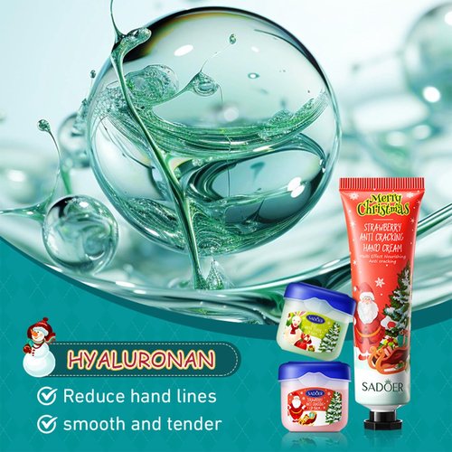 8Pcs Christmas Hand Cream Lip Balm Gift Set,Deep Moisturizing Lip Mask Hand Lotion Cream Travel Set，Deep Moisture, Moisturize Lips, Lubricate Hands for Women Mom Girls